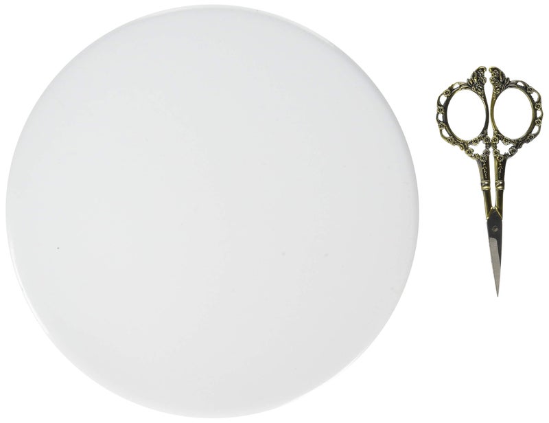Garvin CBC-800 Recessed Blank-Up Cover Plate, 8-Inch Diameter, Steel, White - Image 1